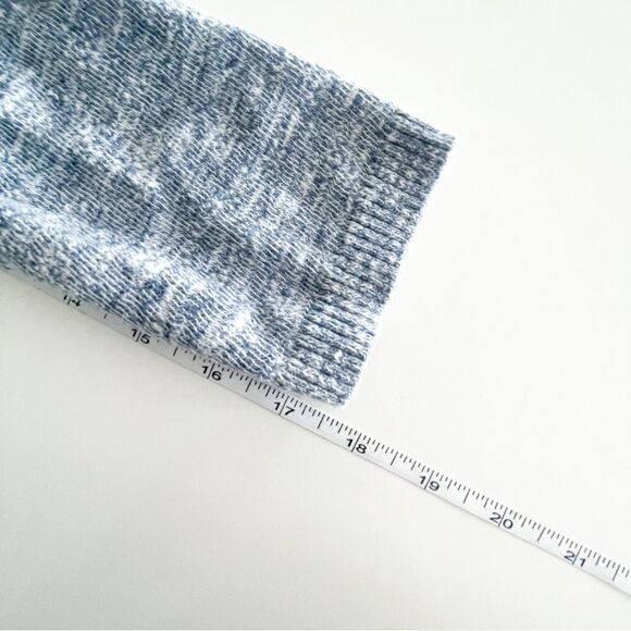 Lucky Brand Cardigan Duster Sweater Women's M Blue White Open Front Pockets - Picture 5 of 6